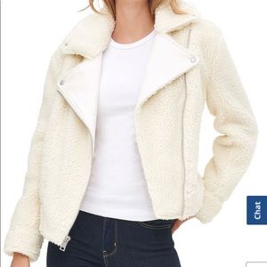 Levi’s faux fur biker jacket. Large